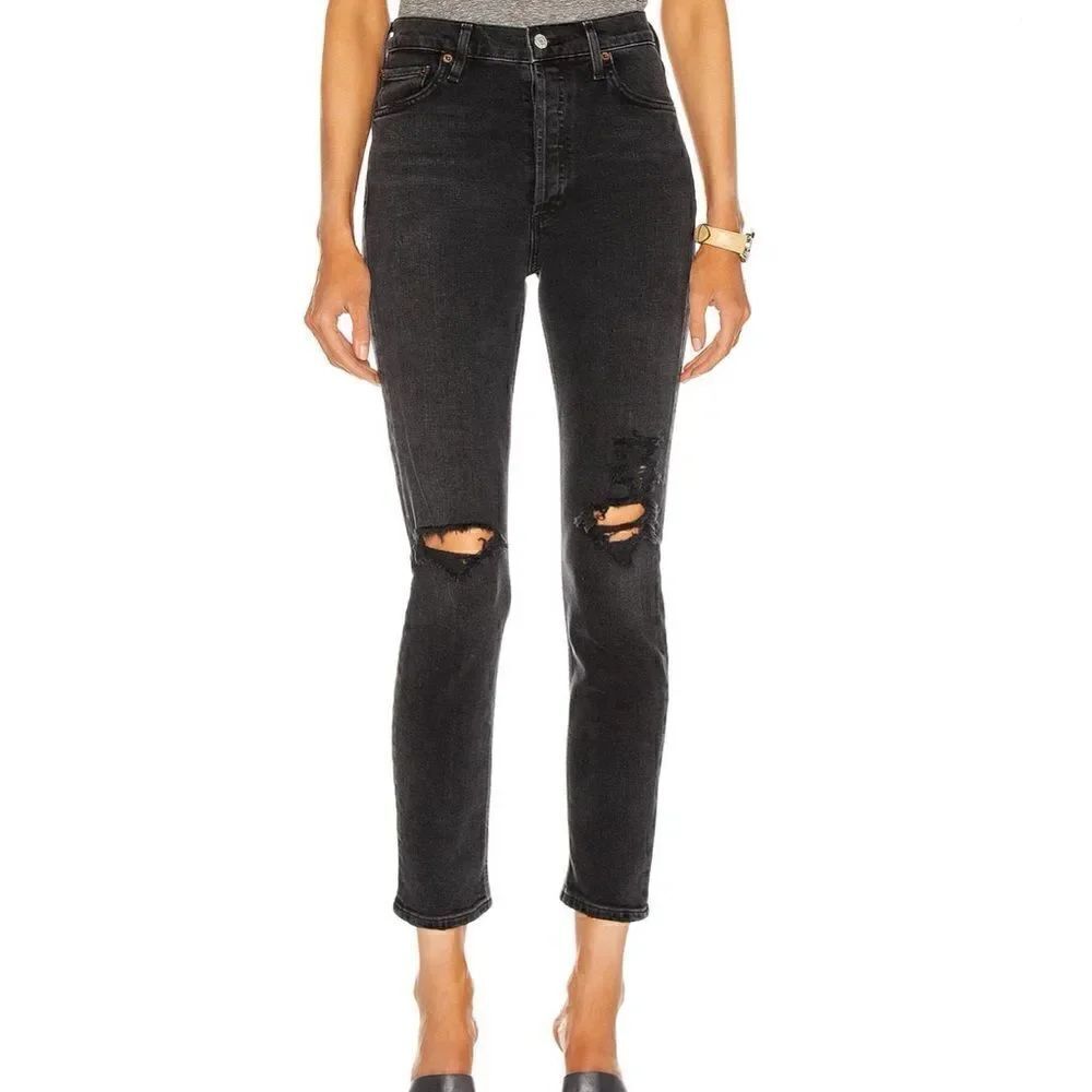 AGOLDE Nico High Rise Slim Jeans Cassette Black Women’s Size 30